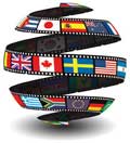 Globe made of international flags